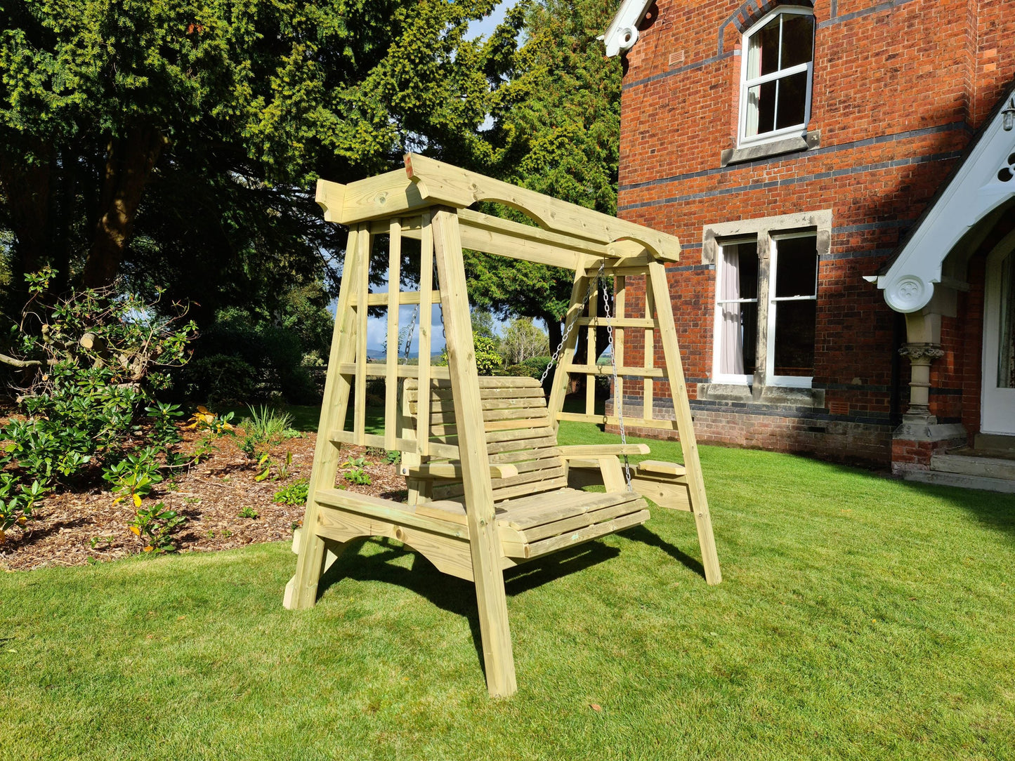 The Cottage Wooden Garden Swing - Sits 2