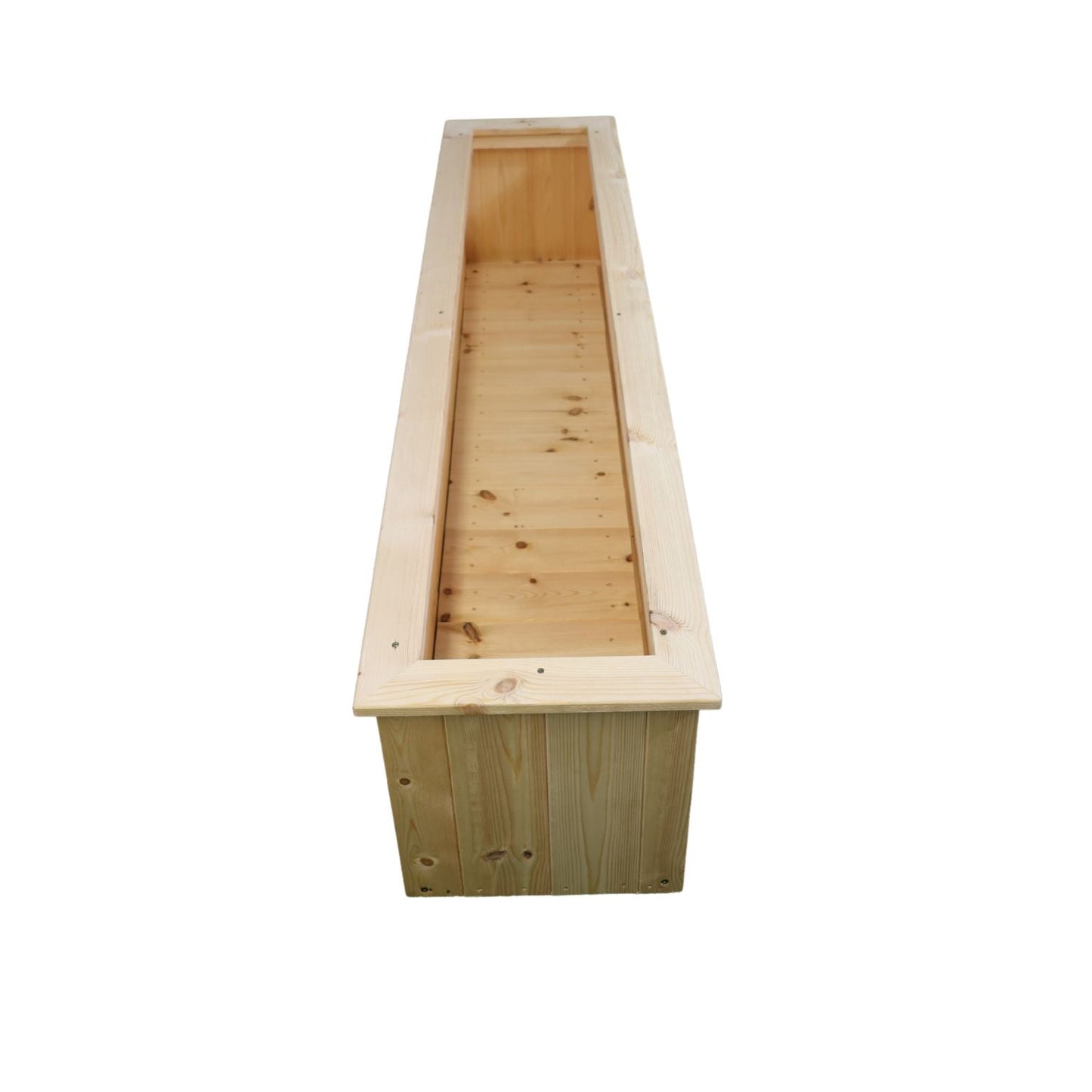 RECTANGULAR WOODEN PLANTER TROUGH - UNTREATED TIMBER