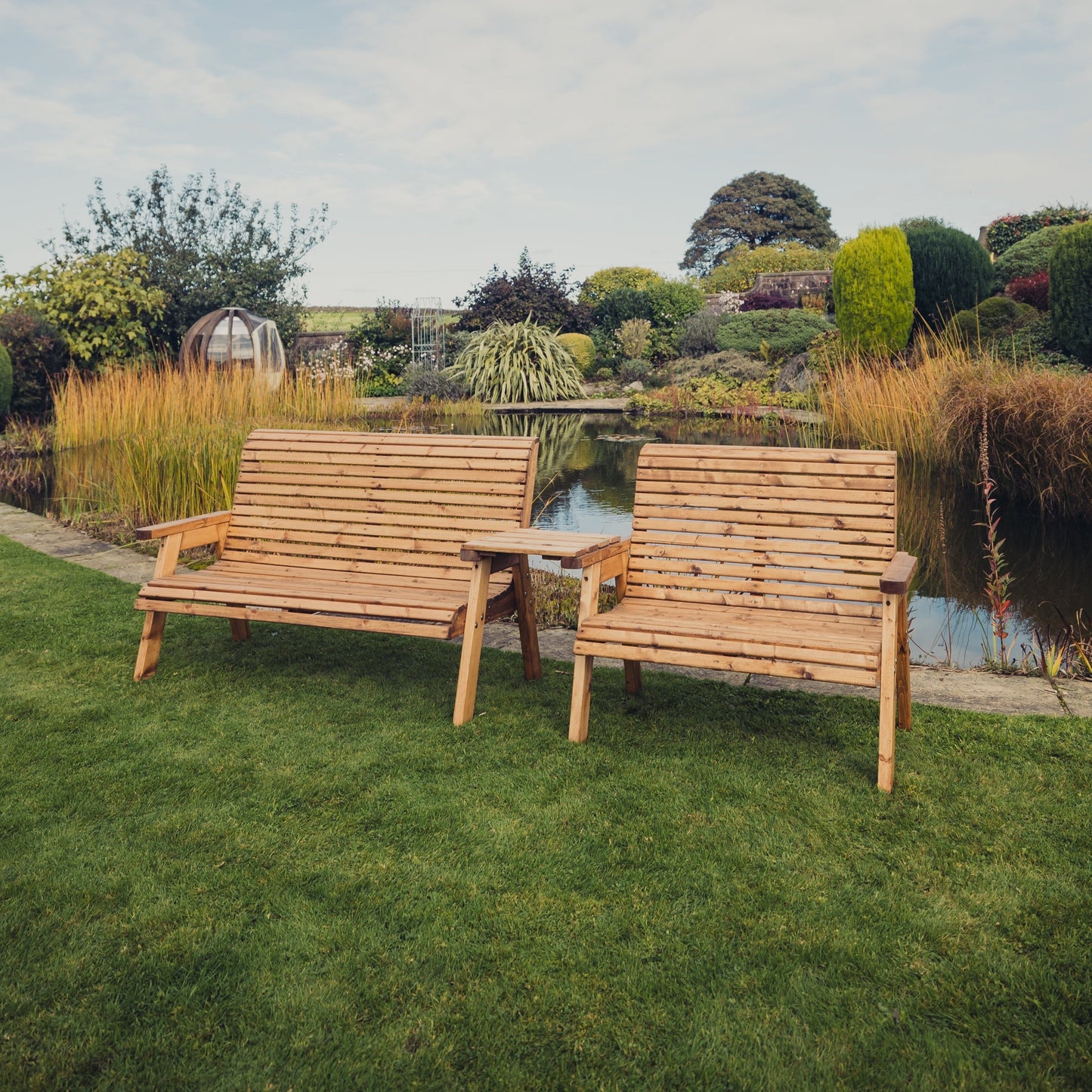 Valley 5 Seat Set - 1 X 2 Seat Bench 1 X 3 Seat Bench Straight