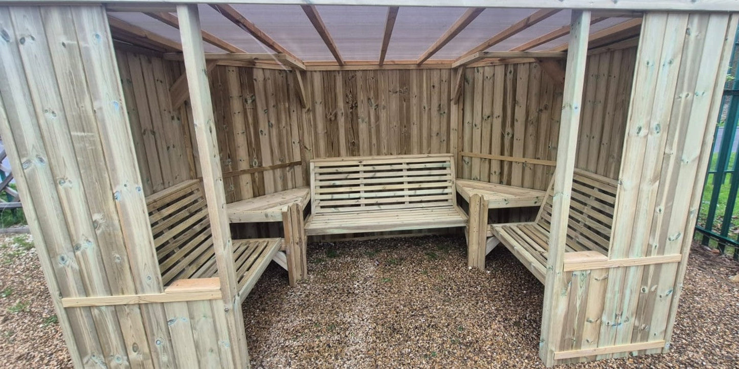 The Riviera Seated Pergola Enclosed 7 Seater