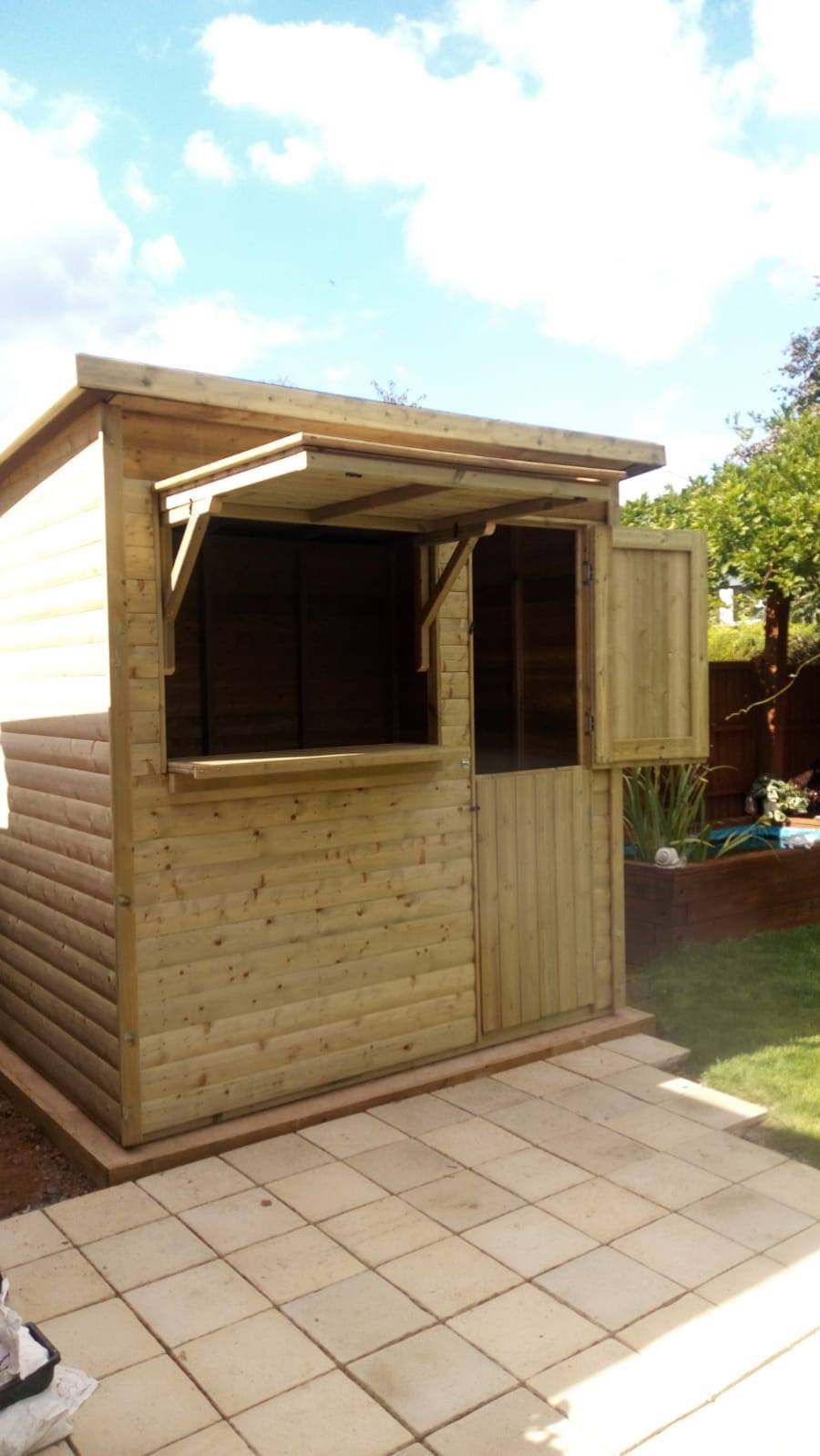 MARKET or GARDEN BAR - PENT ROOF - 8 x 6