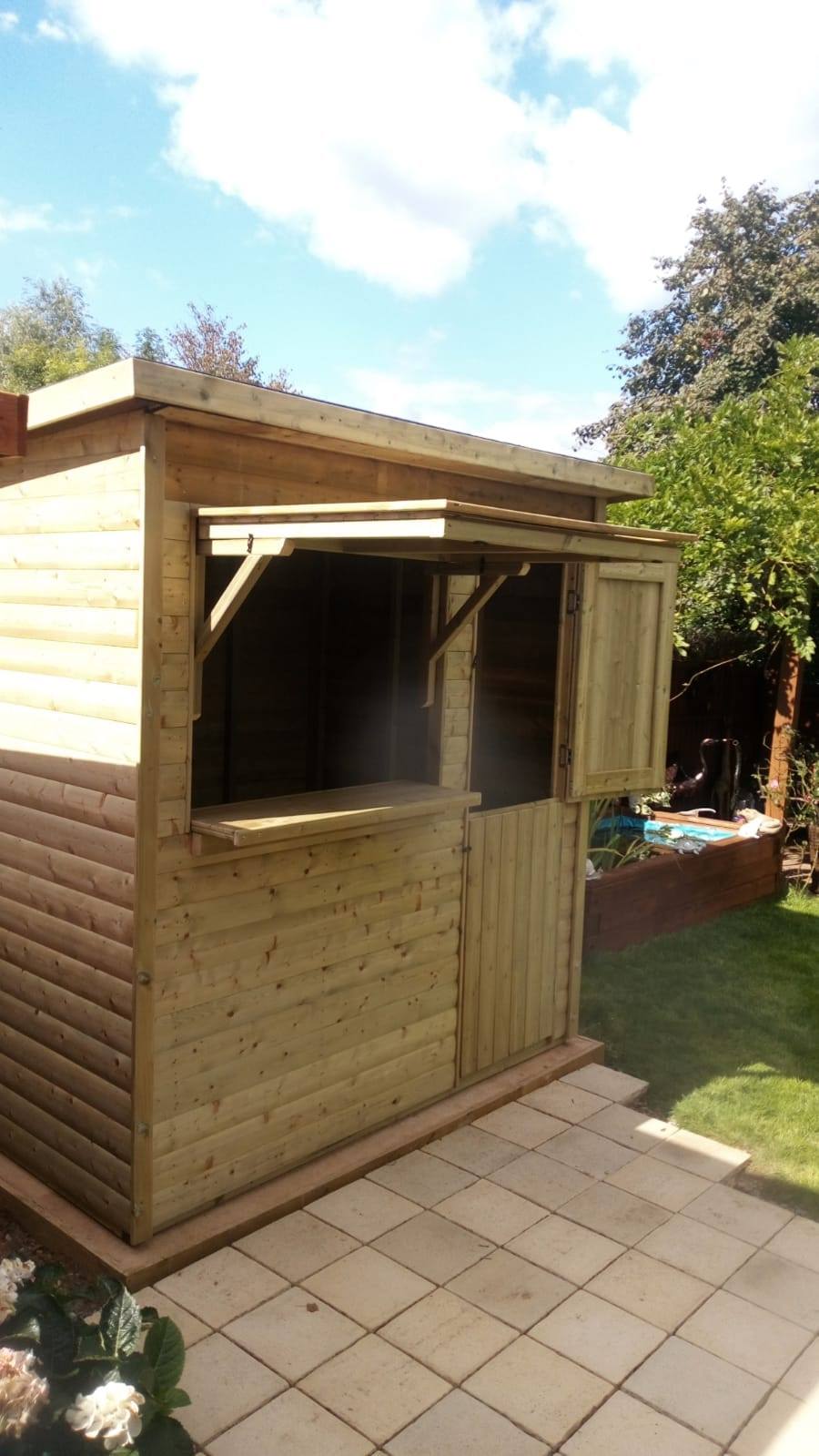 MARKET or GARDEN BAR - PENT ROOF - 8 x 6