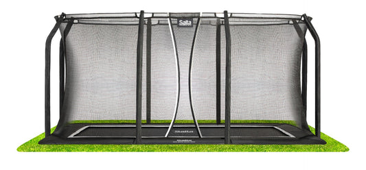 13ft x 8ft Salta Black Royal Baseground Rectangular Trampoline with Enclosure