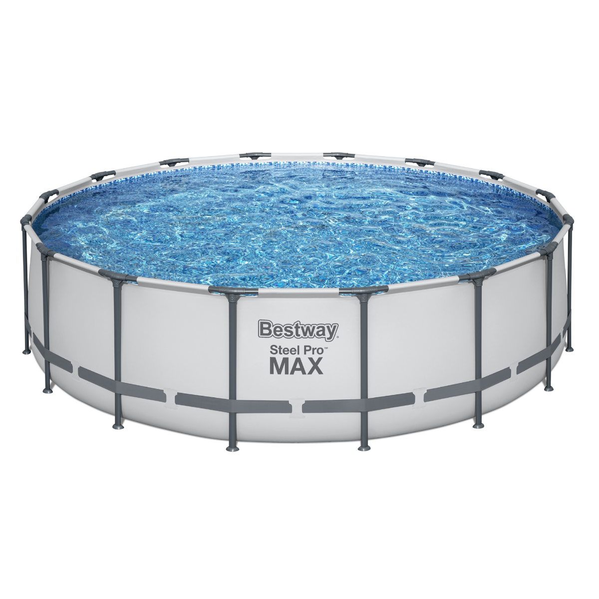 Bestway Round Steel Pro MAX™ Grey 16ft x 48" Above Ground Swimming Pool, Filter, Pump & Accessories
