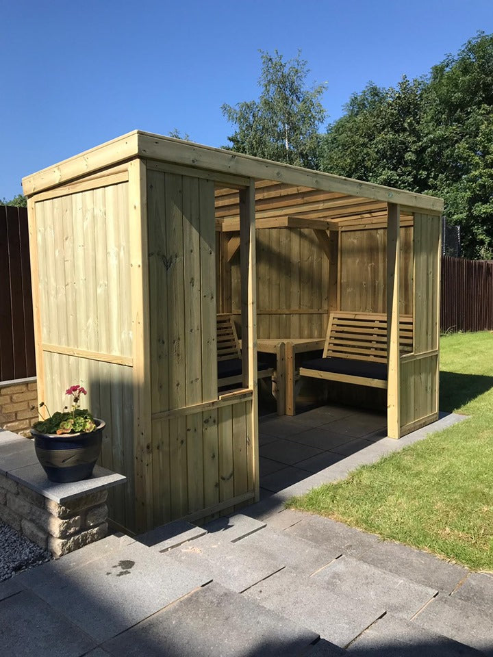 The Riviera Seated Pergola Enclosed 7 Seater