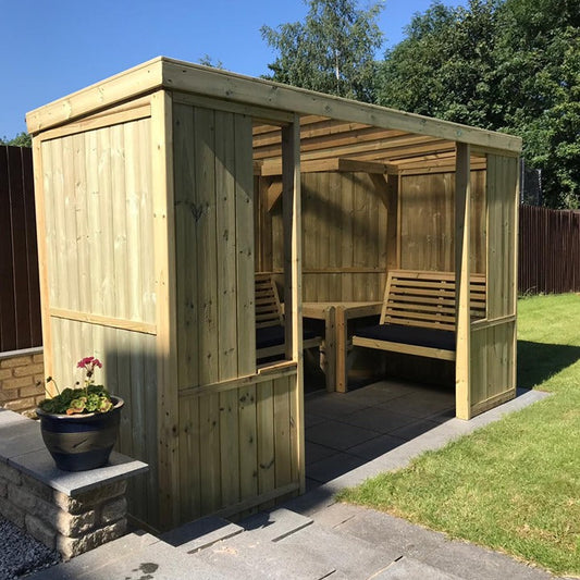 The Riviera Seated Pergola Enclosed 7 Seater