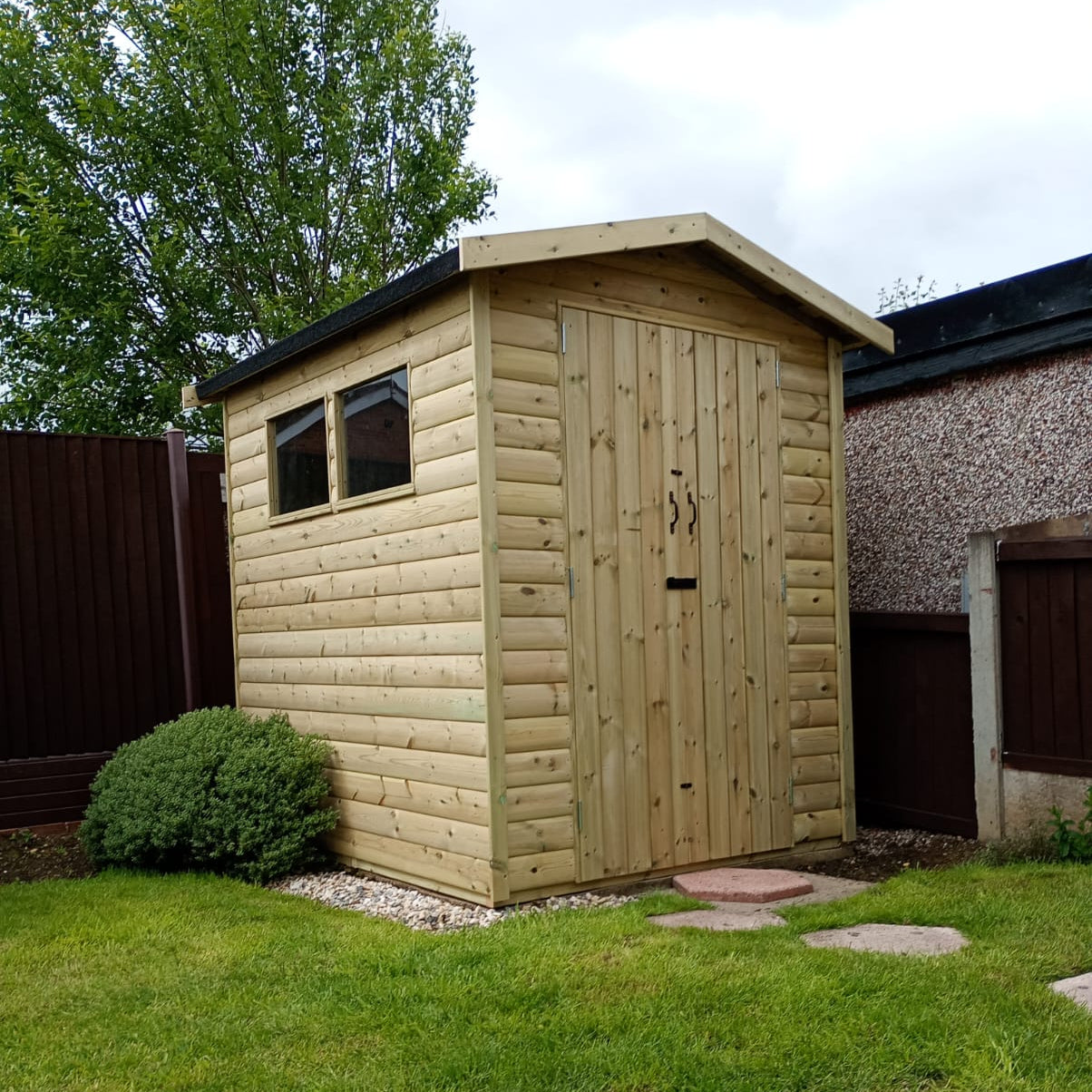 HEAVY DUTY 6FT X 7FT APEX DOUBLE DOOR GARDEN SHED WITH TWO WINDOWS
