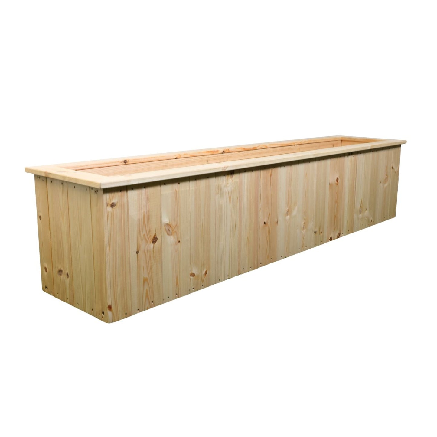 RECTANGULAR WOODEN PLANTER TROUGH - UNTREATED TIMBER