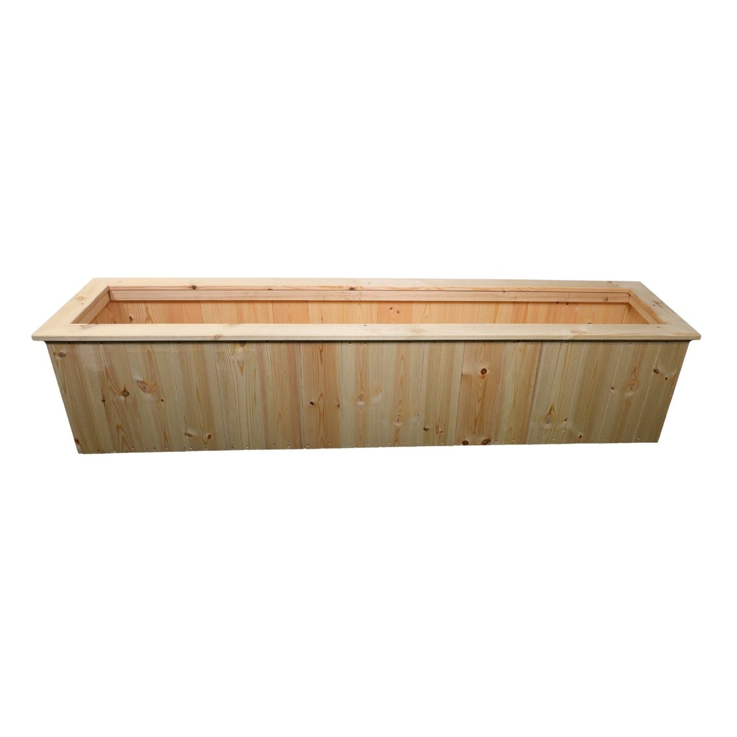 RECTANGULAR WOODEN PLANTER TROUGH - UNTREATED TIMBER