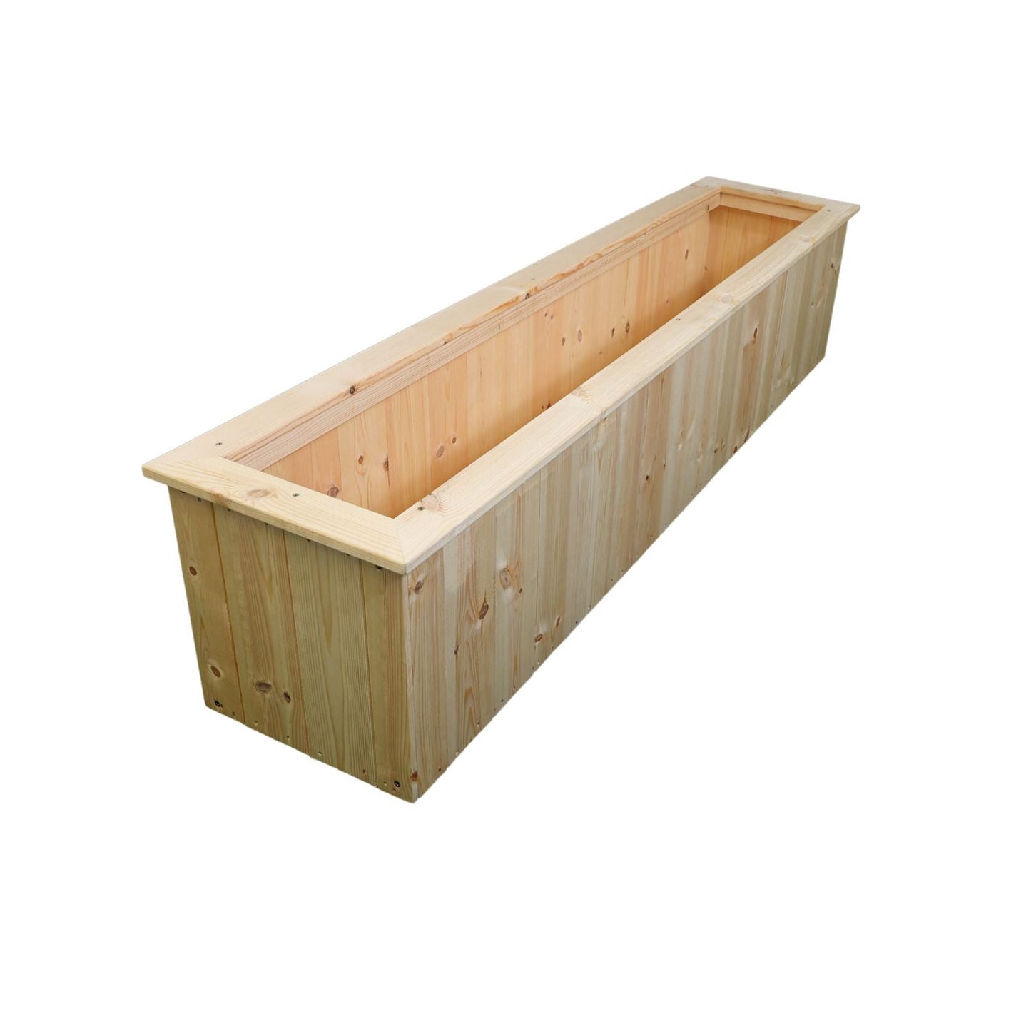RECTANGULAR WOODEN PLANTER TROUGH - UNTREATED TIMBER