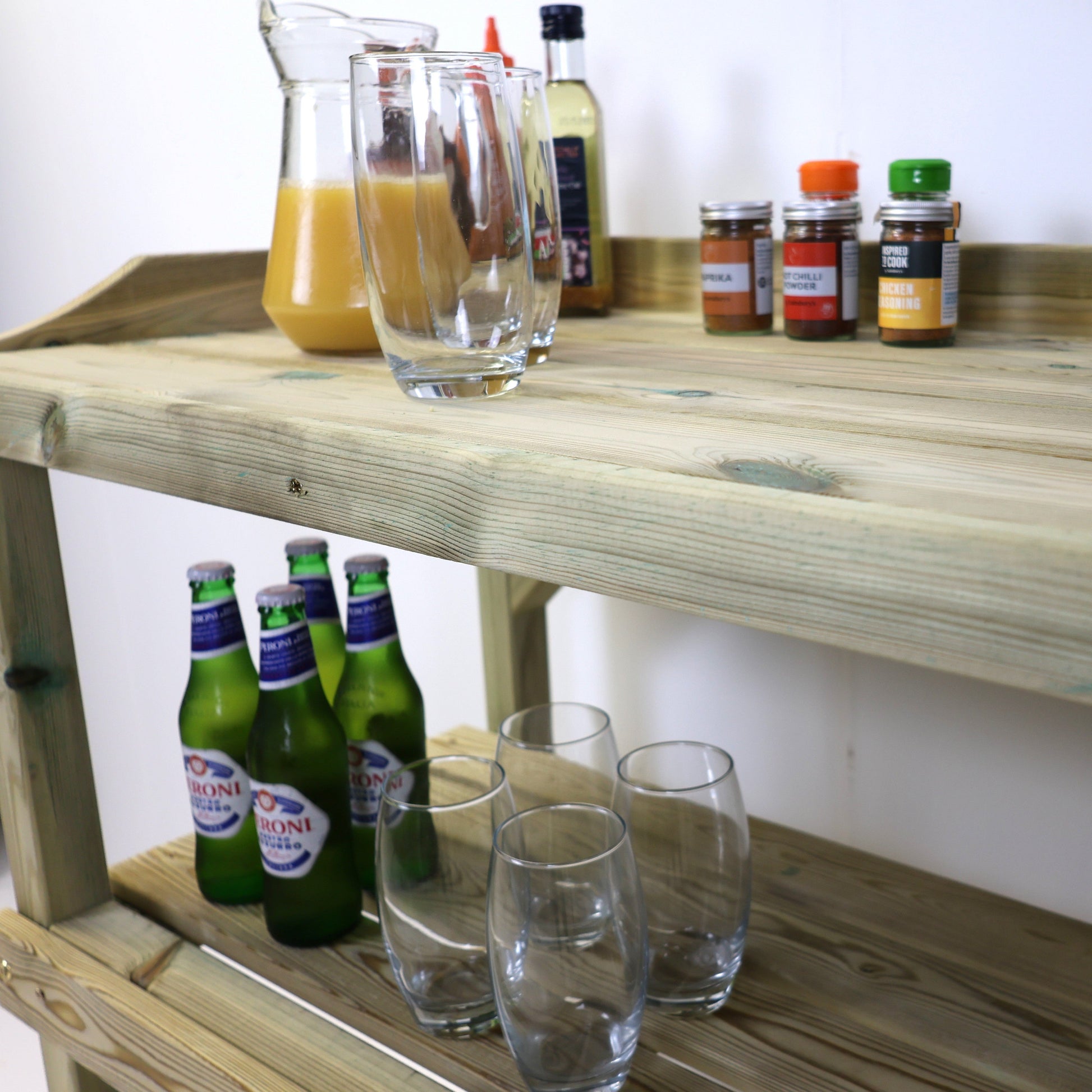 BBQ WOODEN SIDE TABLE