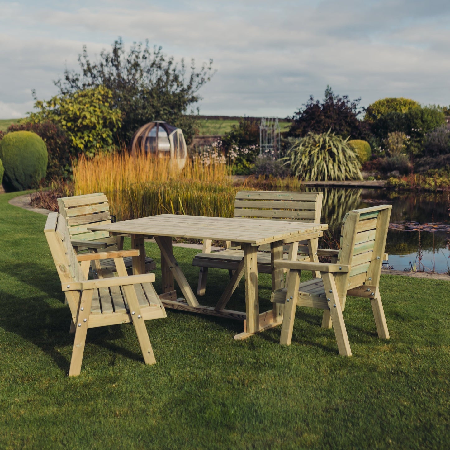 CLOVER TABLE SET - 179CM TABLE 2XC 2XB