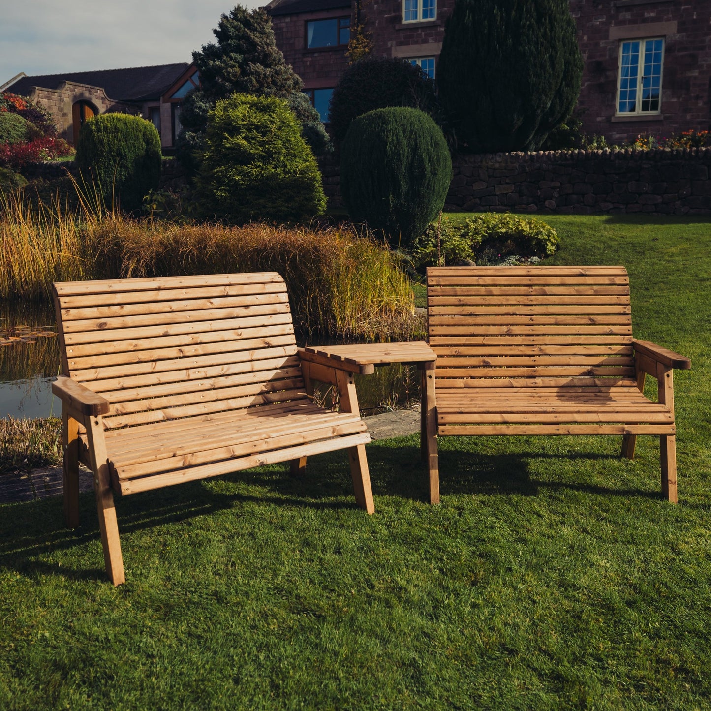 Valley 4 Seat Set 2 X 2 Seat Benches Angled