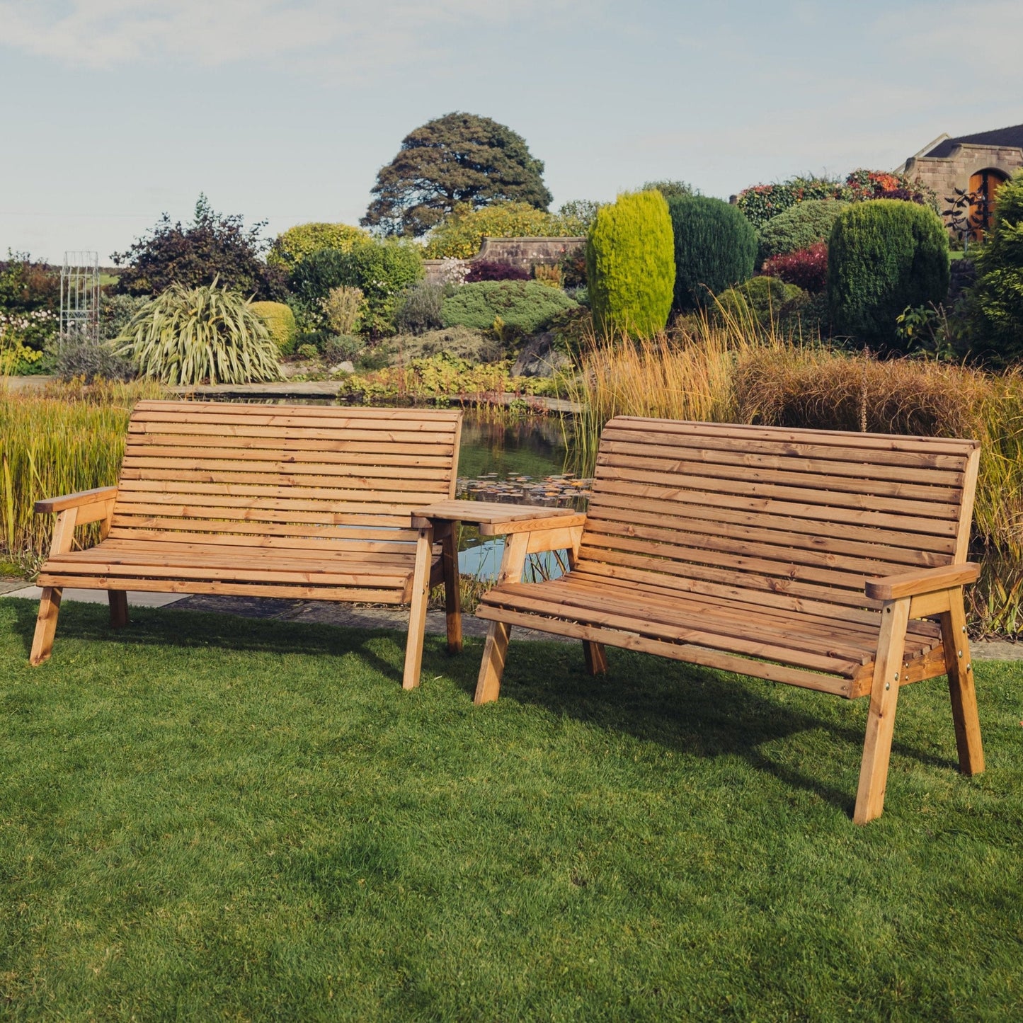 Valley 6 Seat Set 2 X 3 Seat Benches Angled