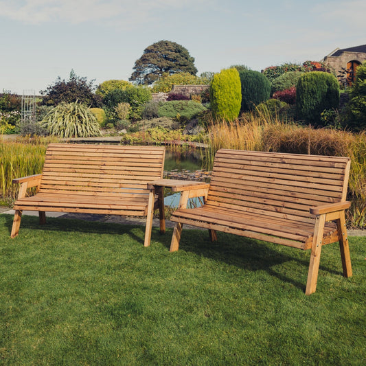 Valley 6 Seat Set 2 X 3 Seat Benches Angled