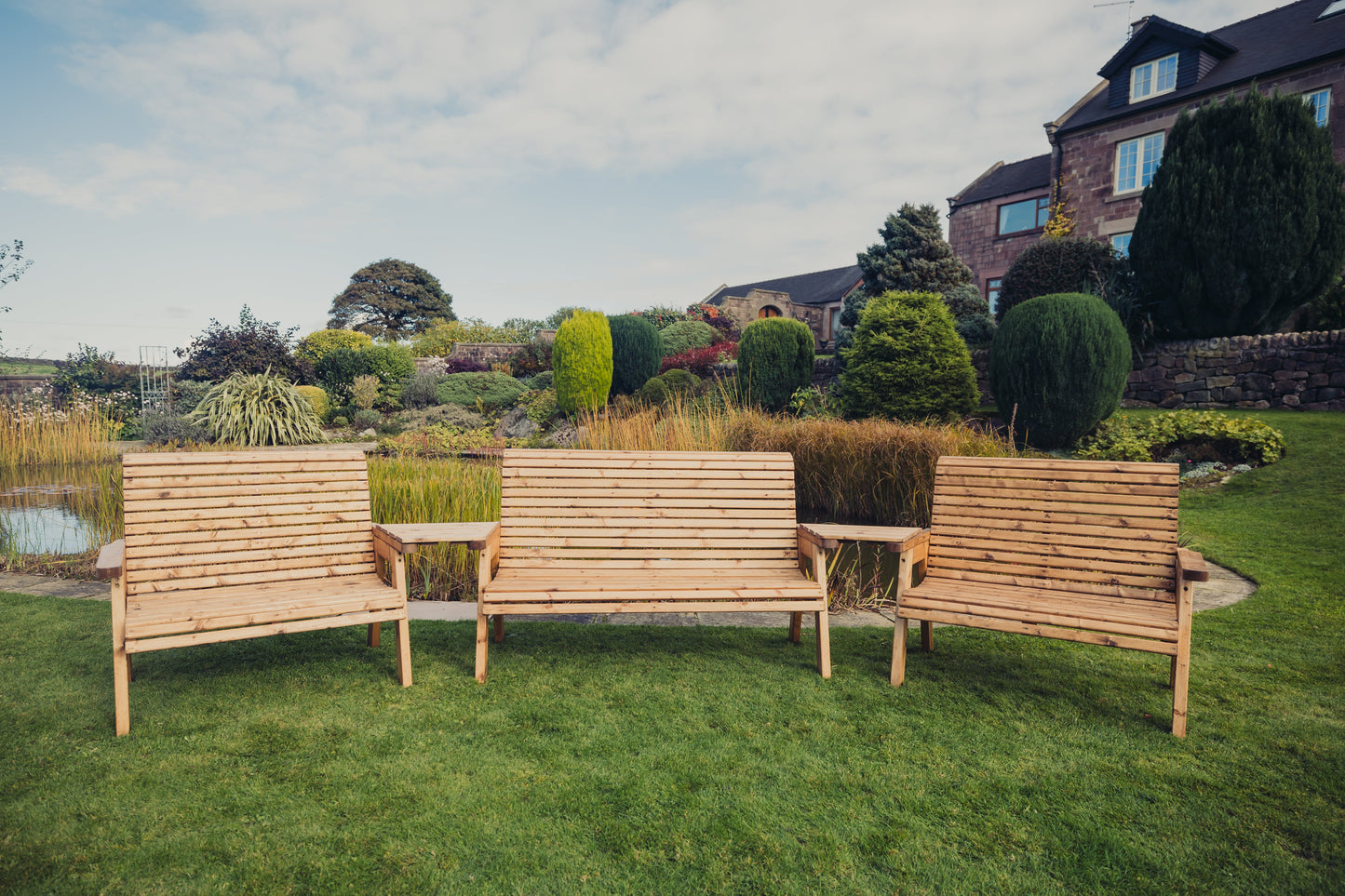 Valley 7 Seat Set - 1 X 3 Seat Bench 2 X 2 Seat Bench Angled