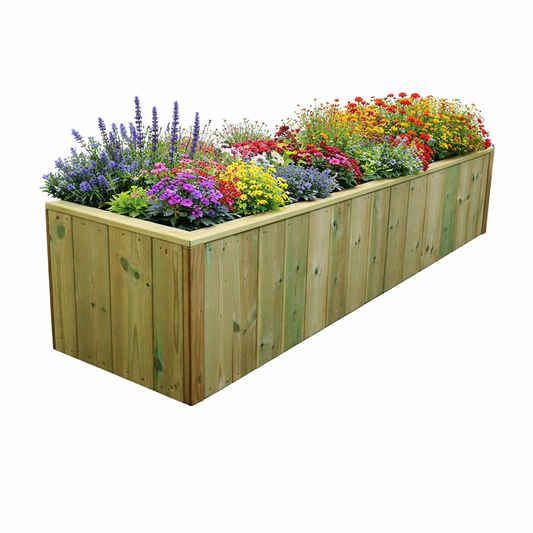 RECTANGULAR WOODEN PLANTER TROUGH PRESSURE TREATED