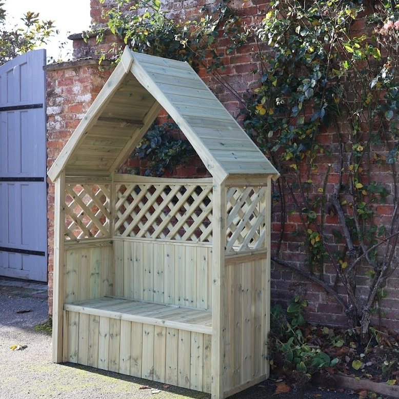 Wooden garden arbour