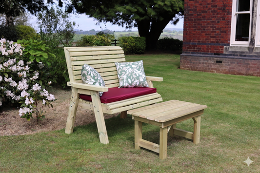 Ergonomical 2 Seater Bench with Coffee Table