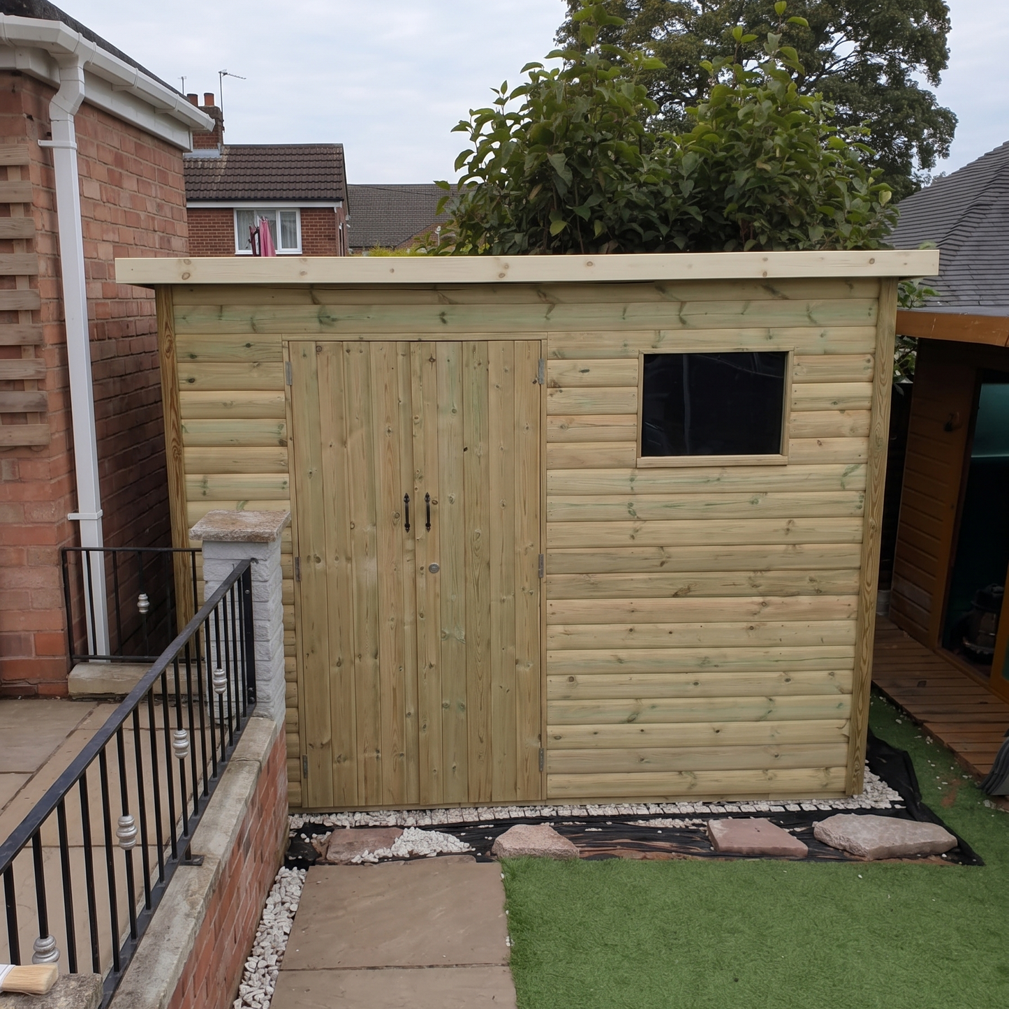 HEAVY DUTY 10X6 PENT SHED 1 Window Double Door Left Hand Side
