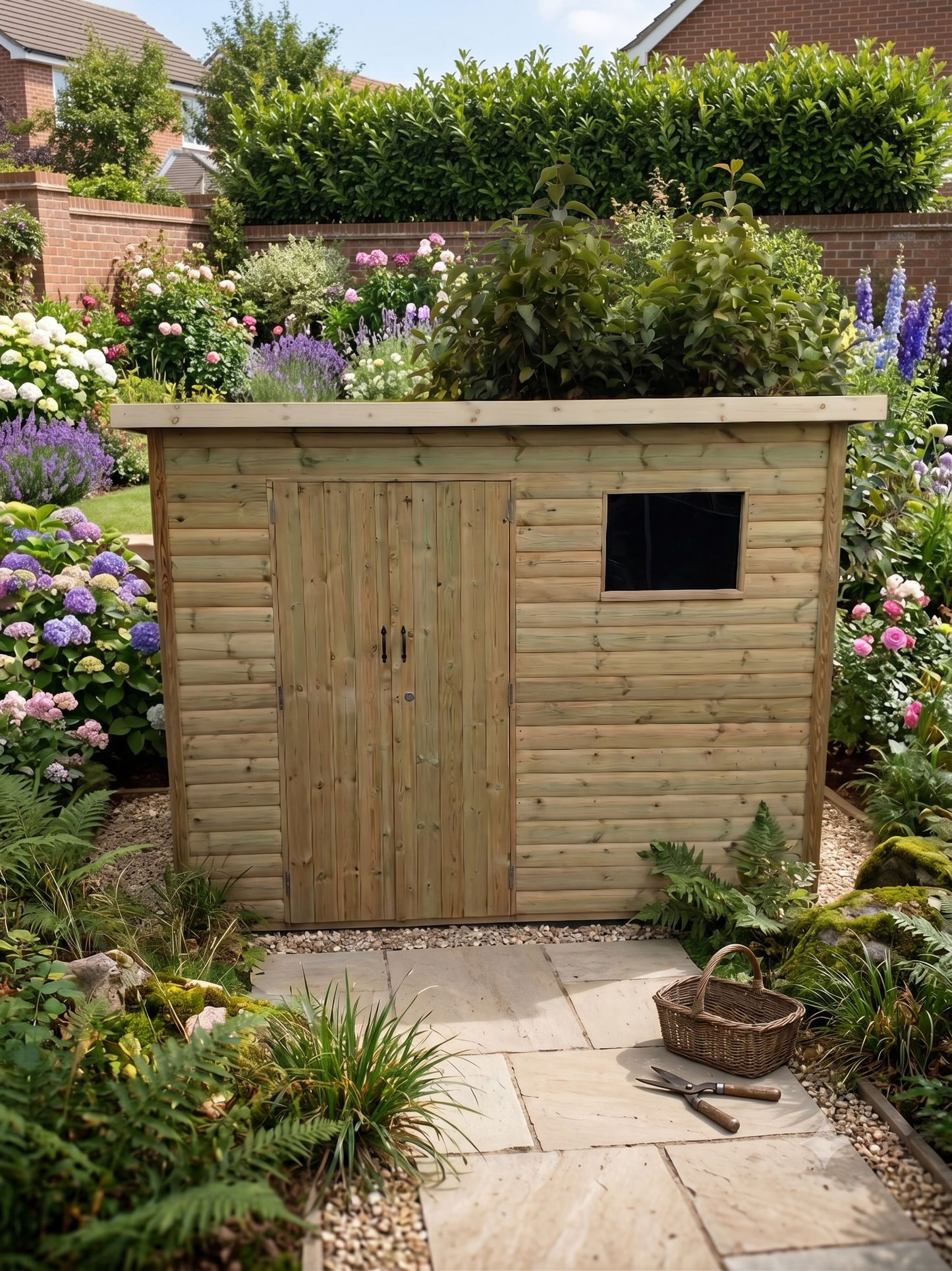 HEAVY DUTY 10X6 PENT SHED 1 Window Double Door Left Hand Side