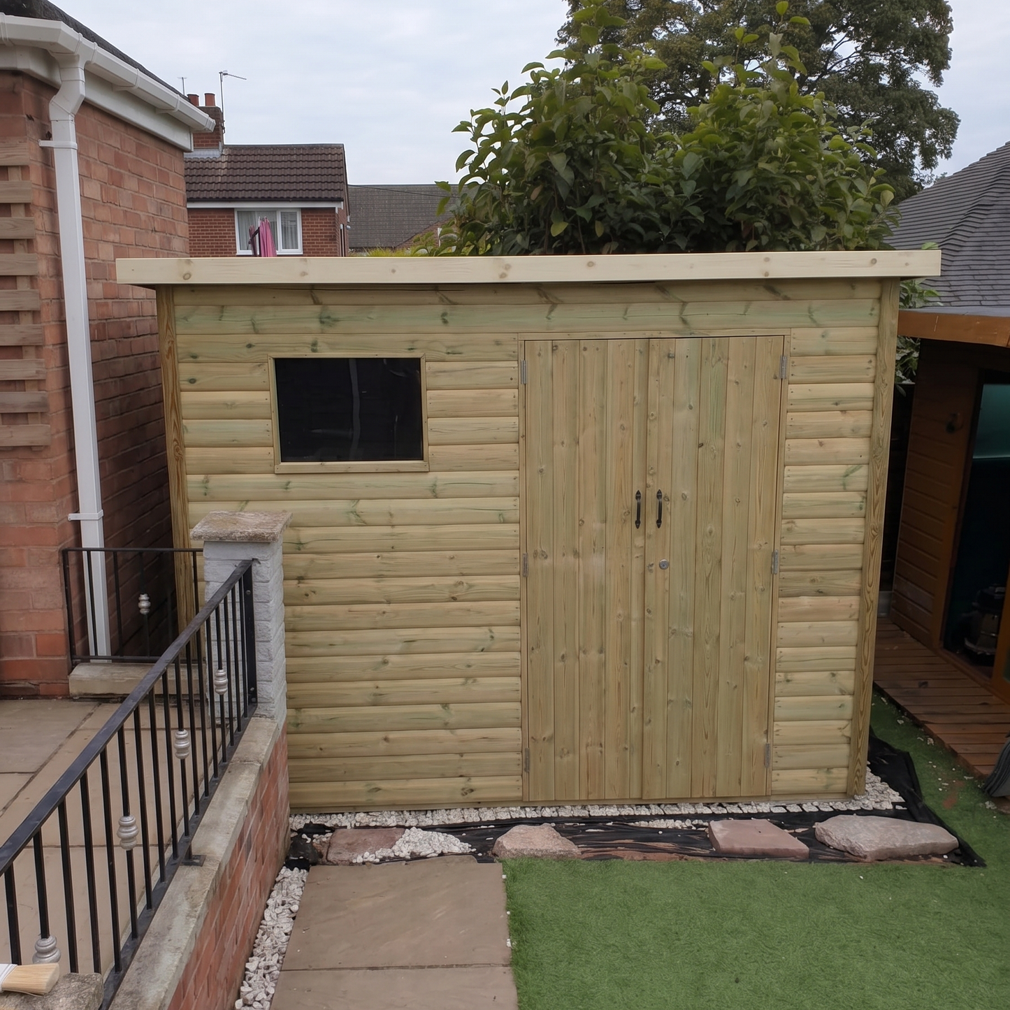 HEAVY DUTY 10X6 PENT SHED 1 Window Double Door Right Hand Side
