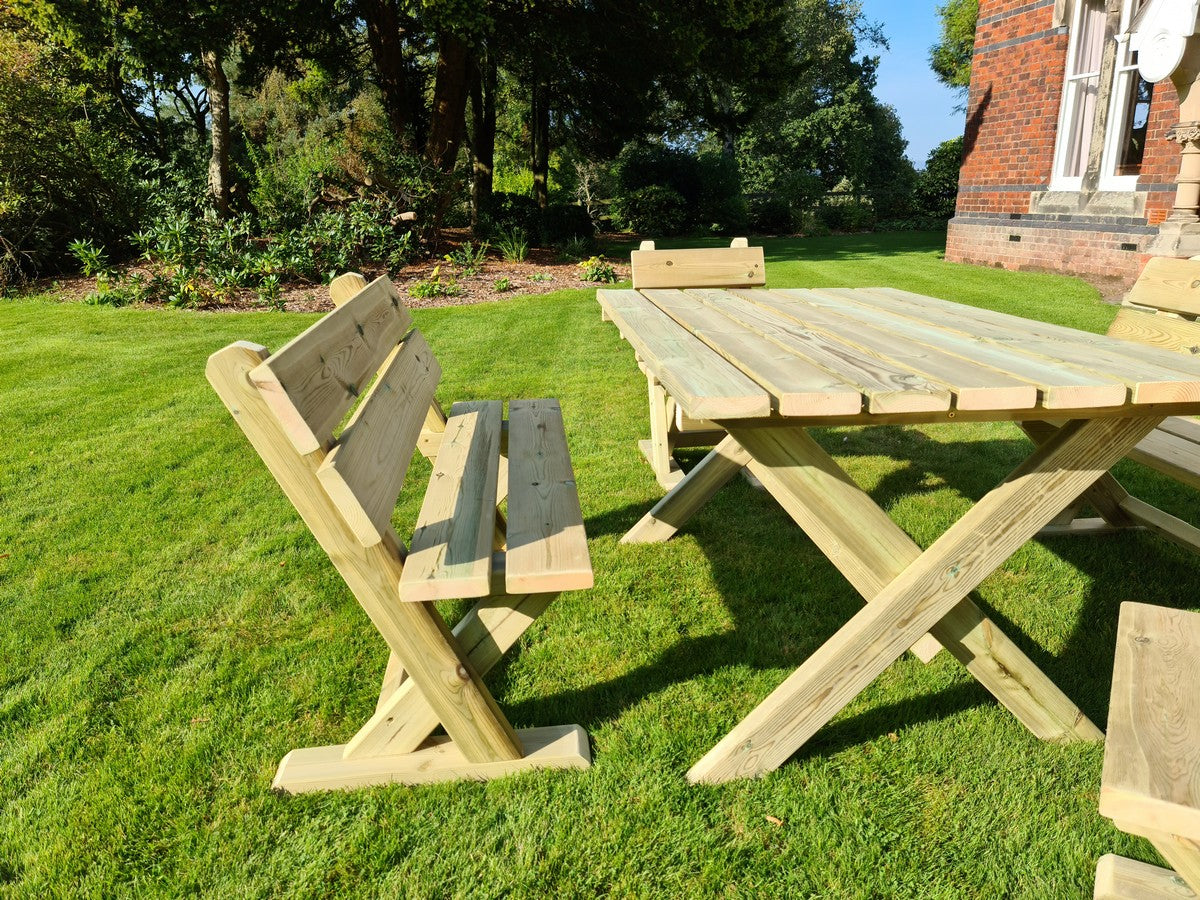 Ashcombe Table Set Sits 6 - 2 X 2 Seater Benches