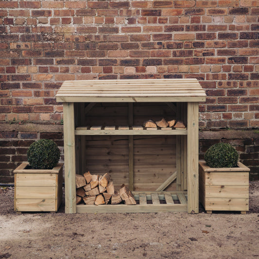 LOG STORE WITH KINDLING SHELF 4X4