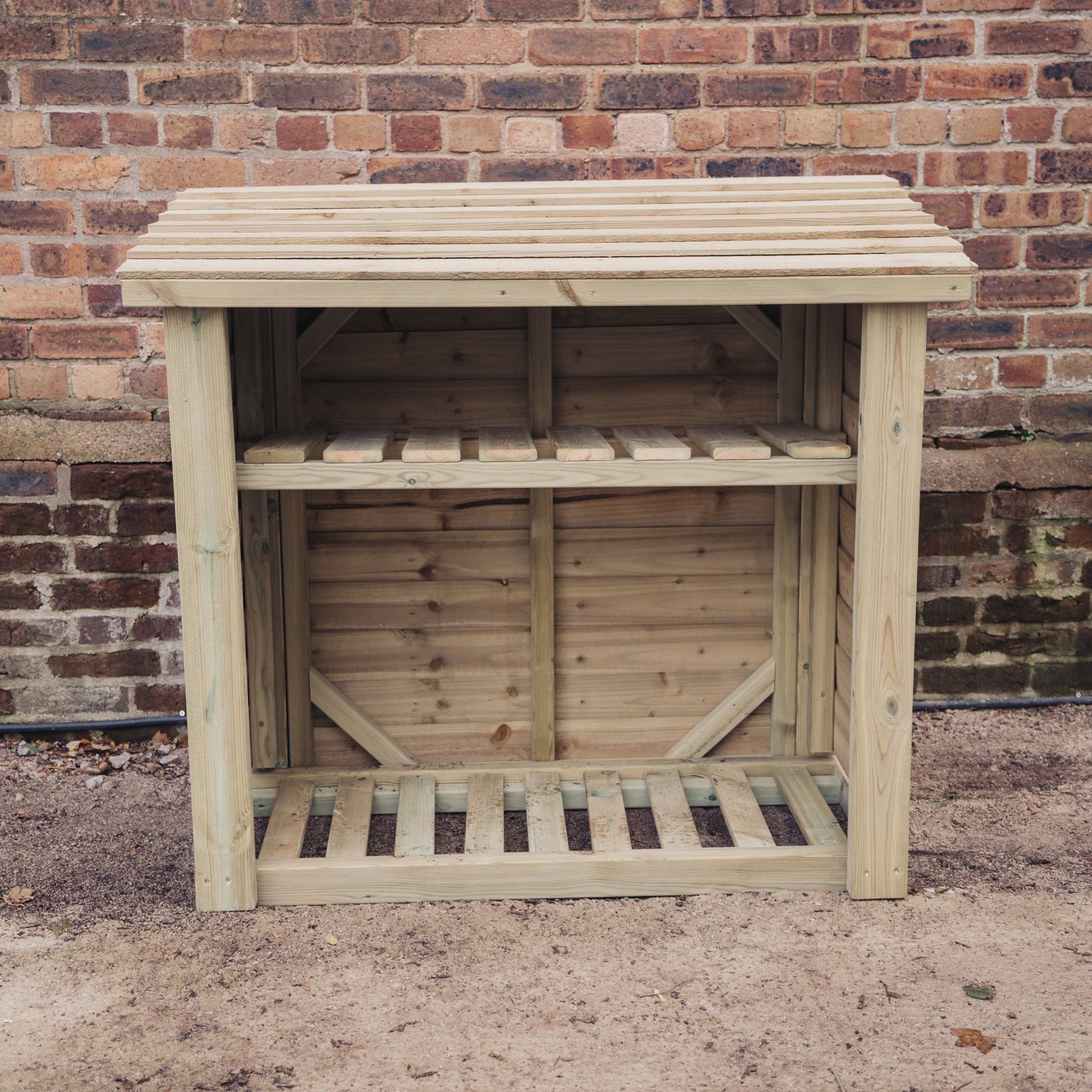 LOG STORE WITH KINDLING SHELF 4X4