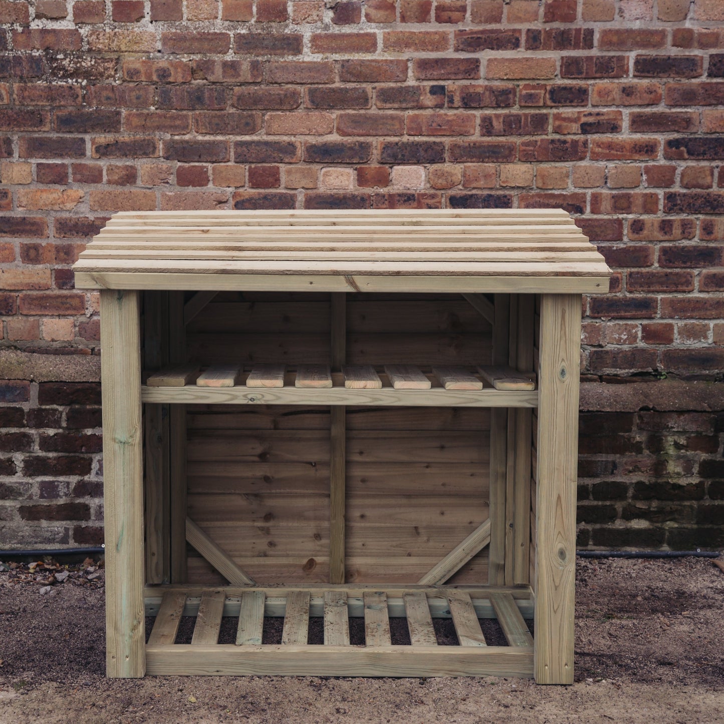 LOG STORE WITH KINDLING SHELF 4X4