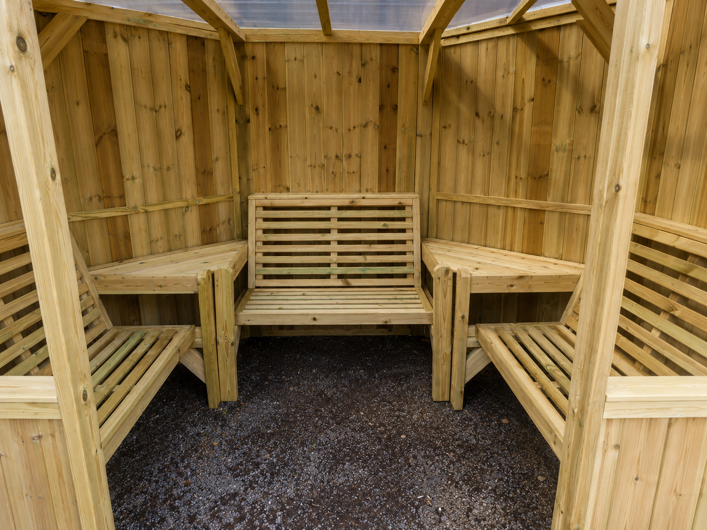 The Riviera Seated Pergola Enclosed 6 Seater