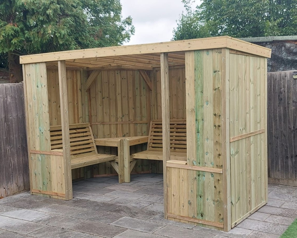 The Riviera Seated Pergola Enclosed 7 Seater
