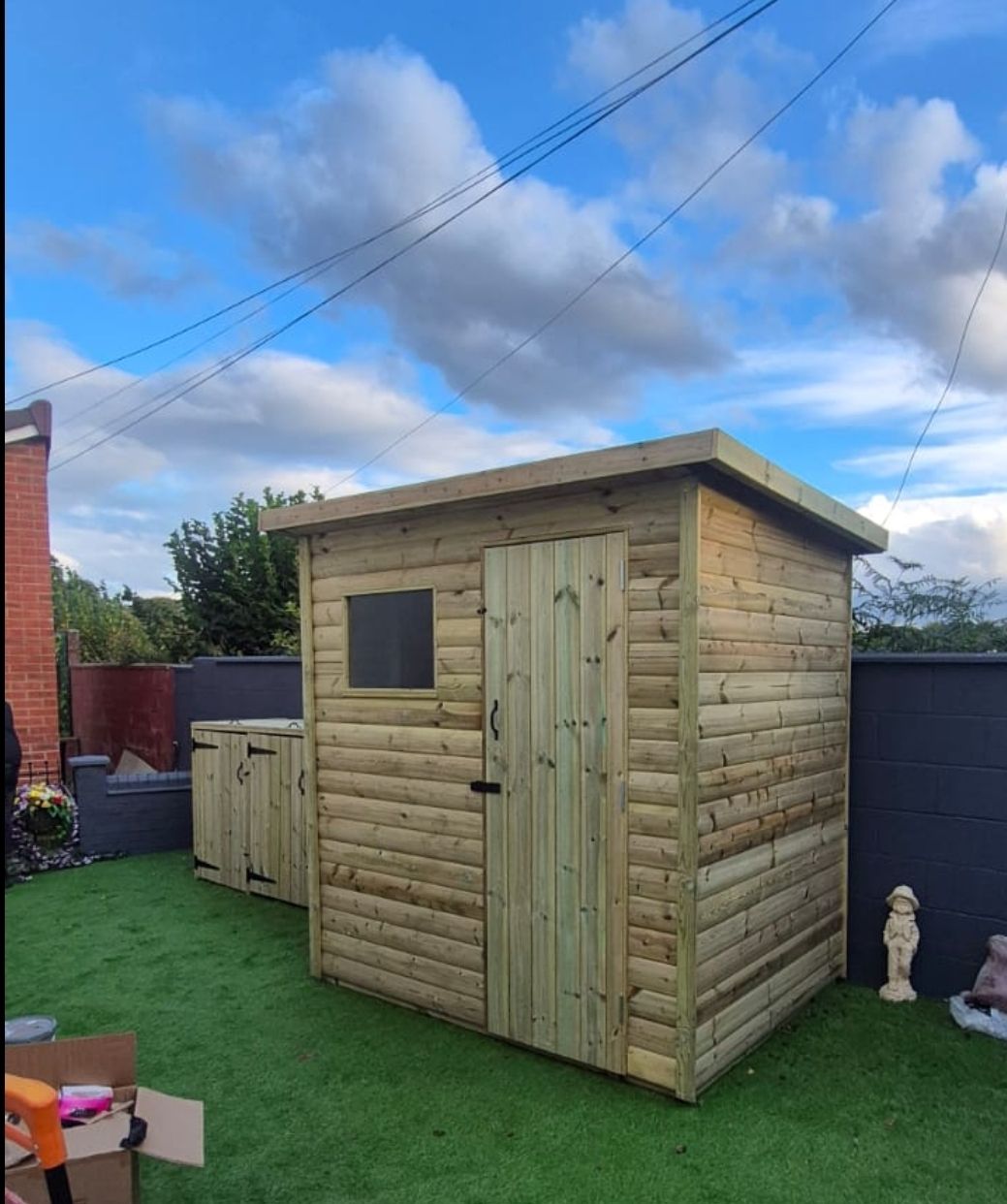 HEAVY DUTY PENT SHED 1 Window Single Door Right Hand Side