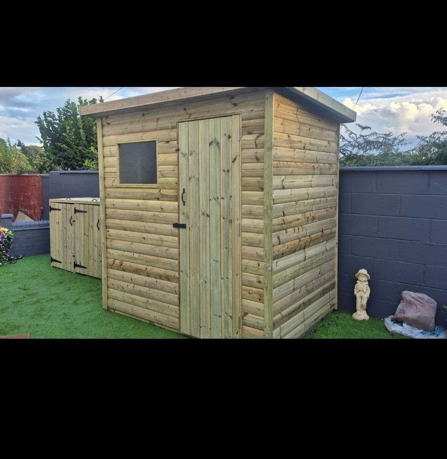 HEAVY DUTY PENT SHED 1 Window Single Door Right Hand Side