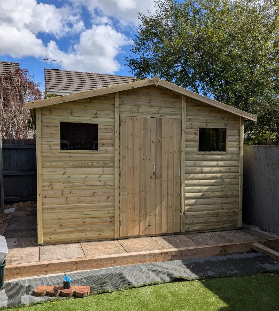 HEAVY DUTY APEX GARDEN SHED WITH 2 WINDOWS - VARIOUS SIZES