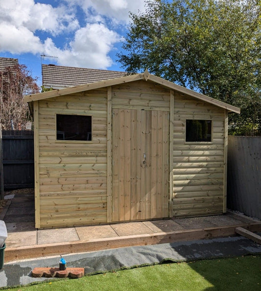 HEAVY DUTY APEX GARDEN SHED WITH 2 WINDOWS - VARIOUS SIZES