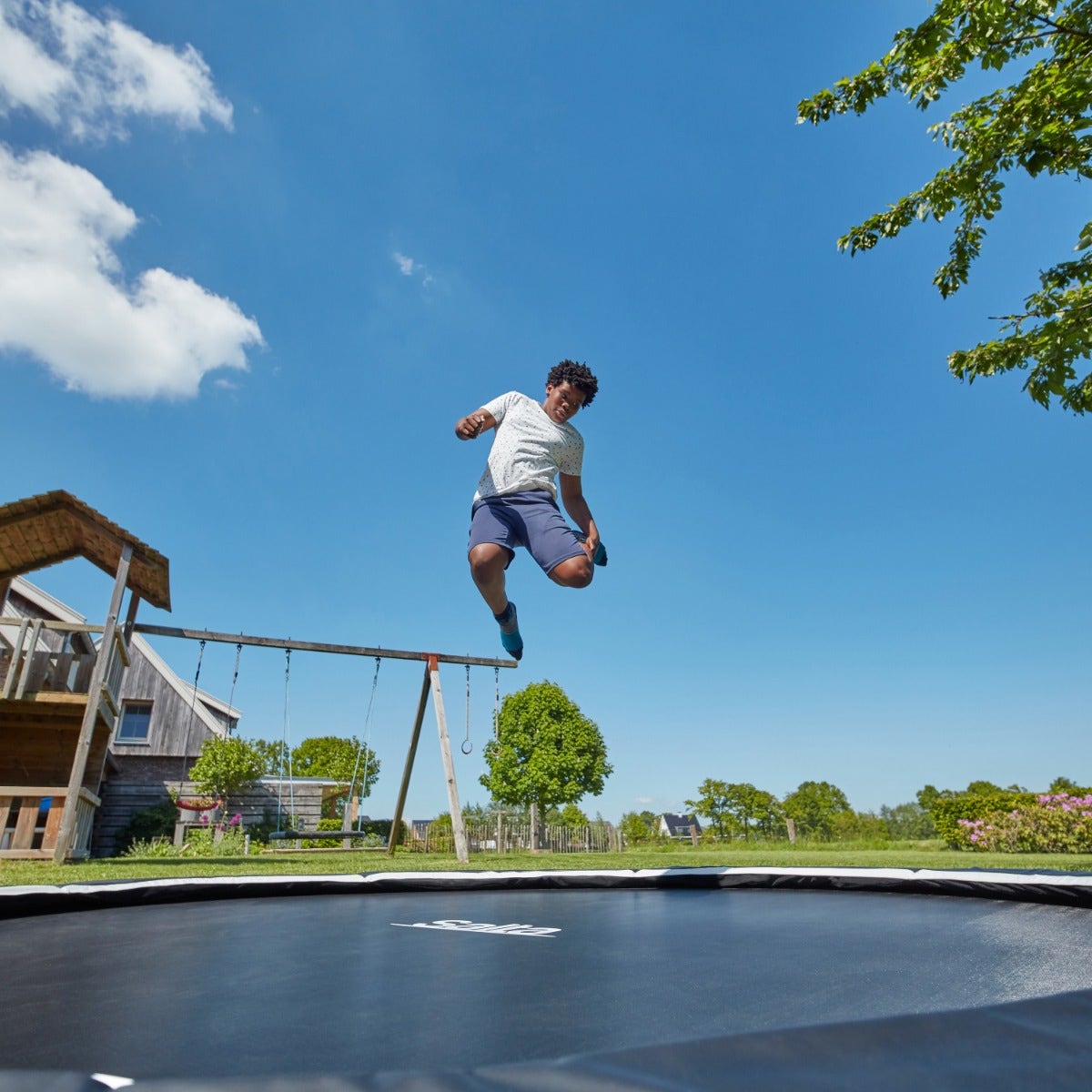 13ft Salta Royal Baseground Black Round Trampoline