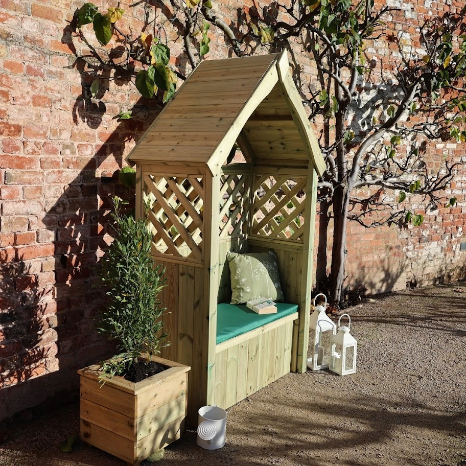 DAISY TRELLIS STORAGE ARBOUR - 2 SEATER