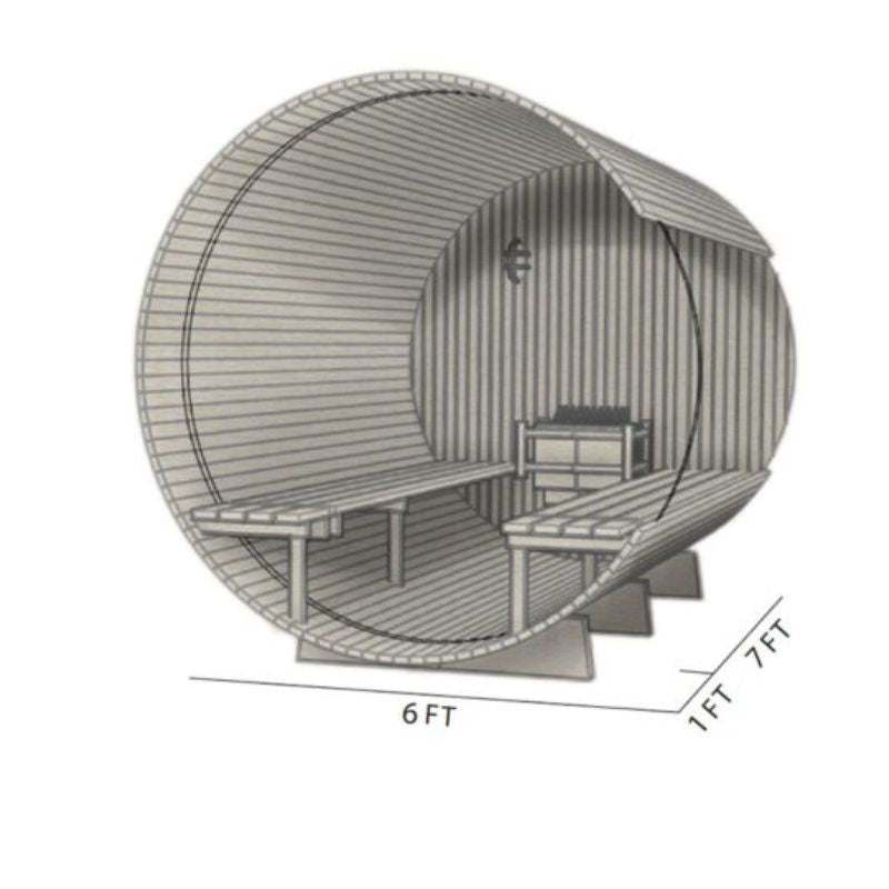 Fonteyn Barrel Sauna Rustic Red Cedar